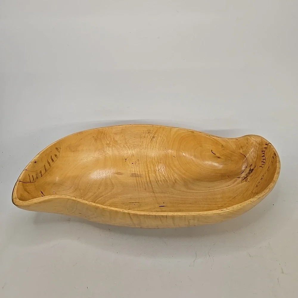 Wooden‎ Dough Bowls Decorative，Rustic Bread Long Bowls Decor Wood